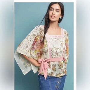 Anthropologie Tiny Begonia Boho Kimono Blouse EUC Medium